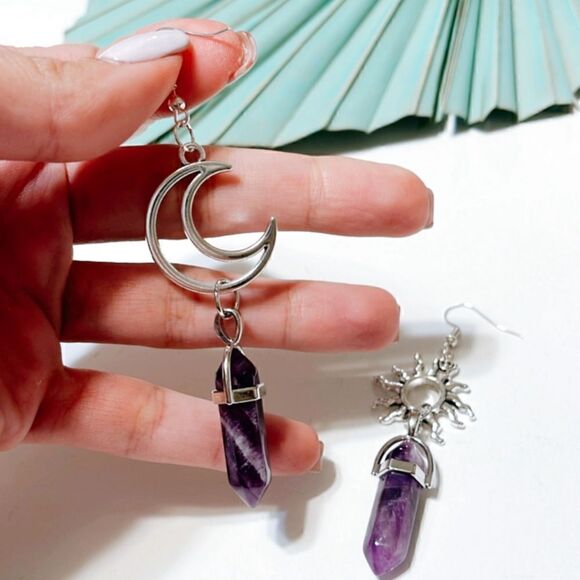 Boho crystal dangle earrings S67 - Picture 3 of 3